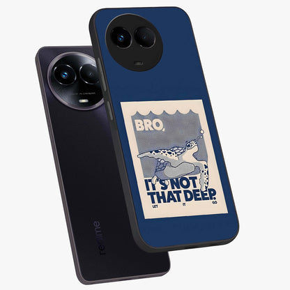 Worry Less Swim Glass Case displayed in angled mockup highlighting fun typography design with relaxed aesthetic style.