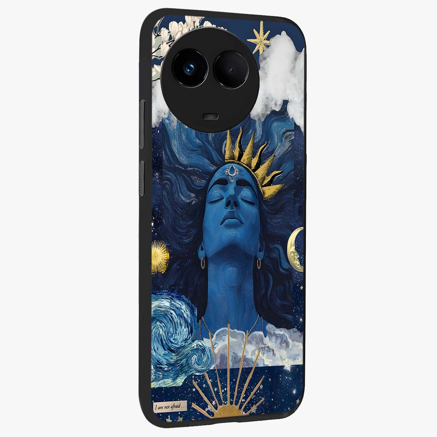 Aesthetic Lord Shiva Glass Case upright view showcasing powerful Lord Shiva artwork with devotional theme.
