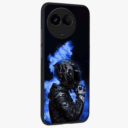 Cyber Sentinel Protocol Glass Case upright view showcasing advanced cyber sentinel artwork with futuristic tech theme.