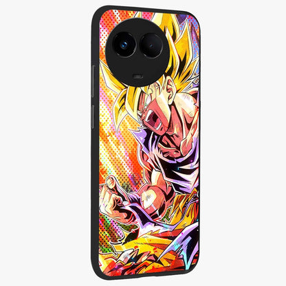Firing Goku Glass Case upright view showcasing energetic anime artwork with bold warrior theme.
