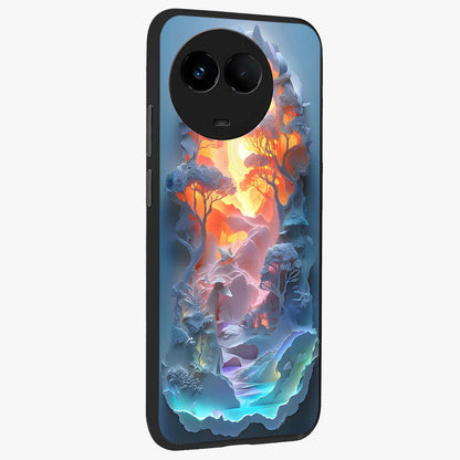 Glow Forest Portal Glass Case upright view showcasing enchanted forest portal artwork with fantasy nature theme.