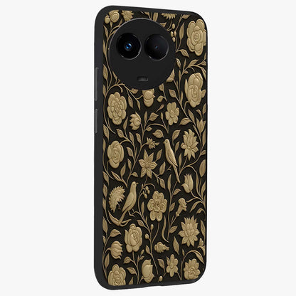 Golden Evil Eye Mandala Glass Case upright view showcasing decorative evil eye mandala artwork with spiritual aesthetic style.