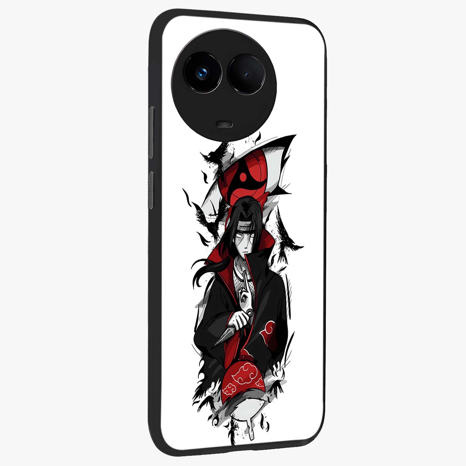 Itachi Limited Edition Naruto Anime Glass Case upright view showcasing intense anime artwork with powerful character theme.