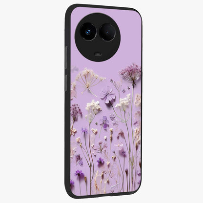 Lavender Blossom Dream Glass Case upright view showcasing delicate lavender blossom artwork with peaceful floral theme.