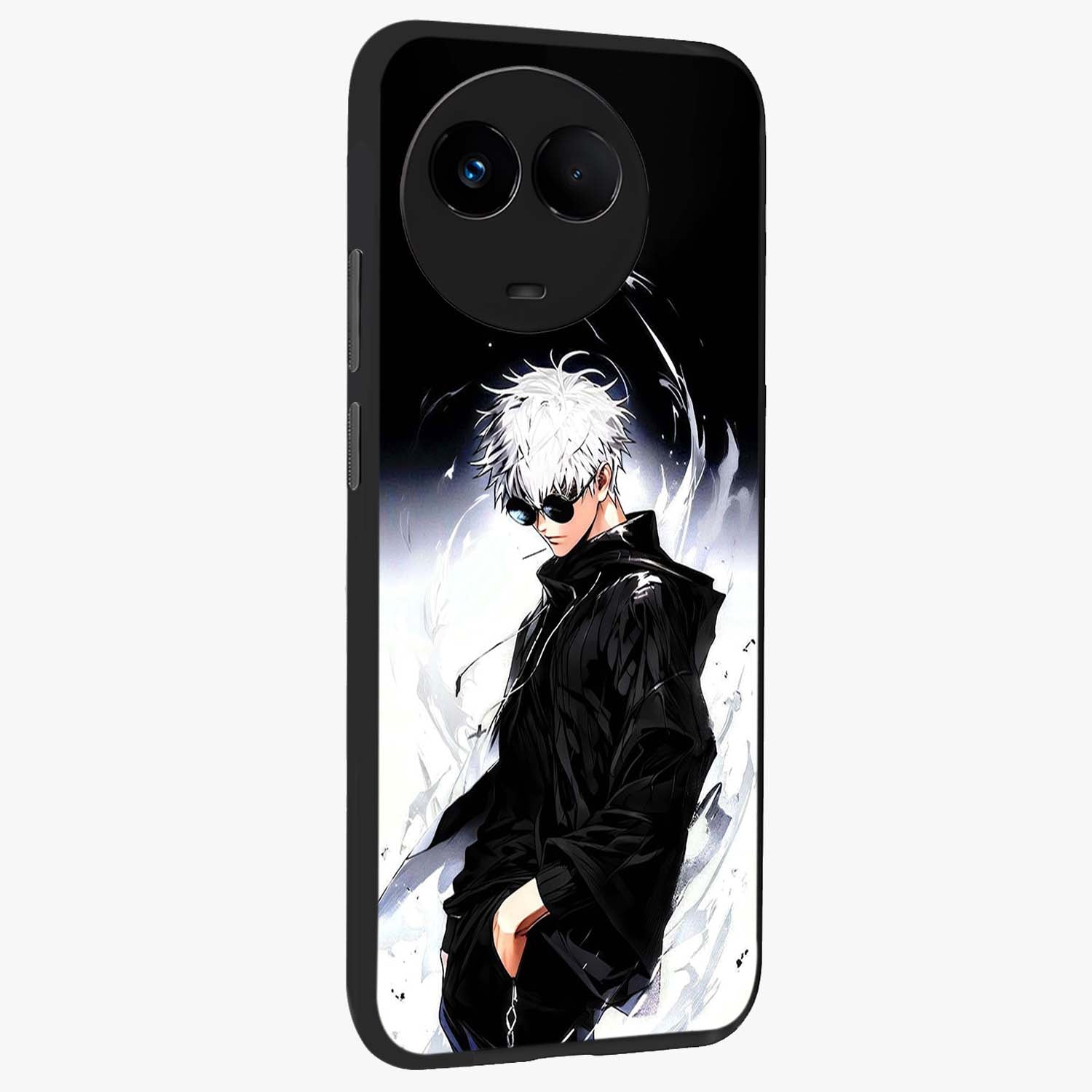 Limitless Shadow King Glass Case upright view showcasing bold shadow warrior artwork with epic fantasy theme.