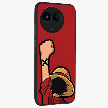Luffy X Spirit Glass Case upright view showcasing striking anime artwork with adventurous character theme.