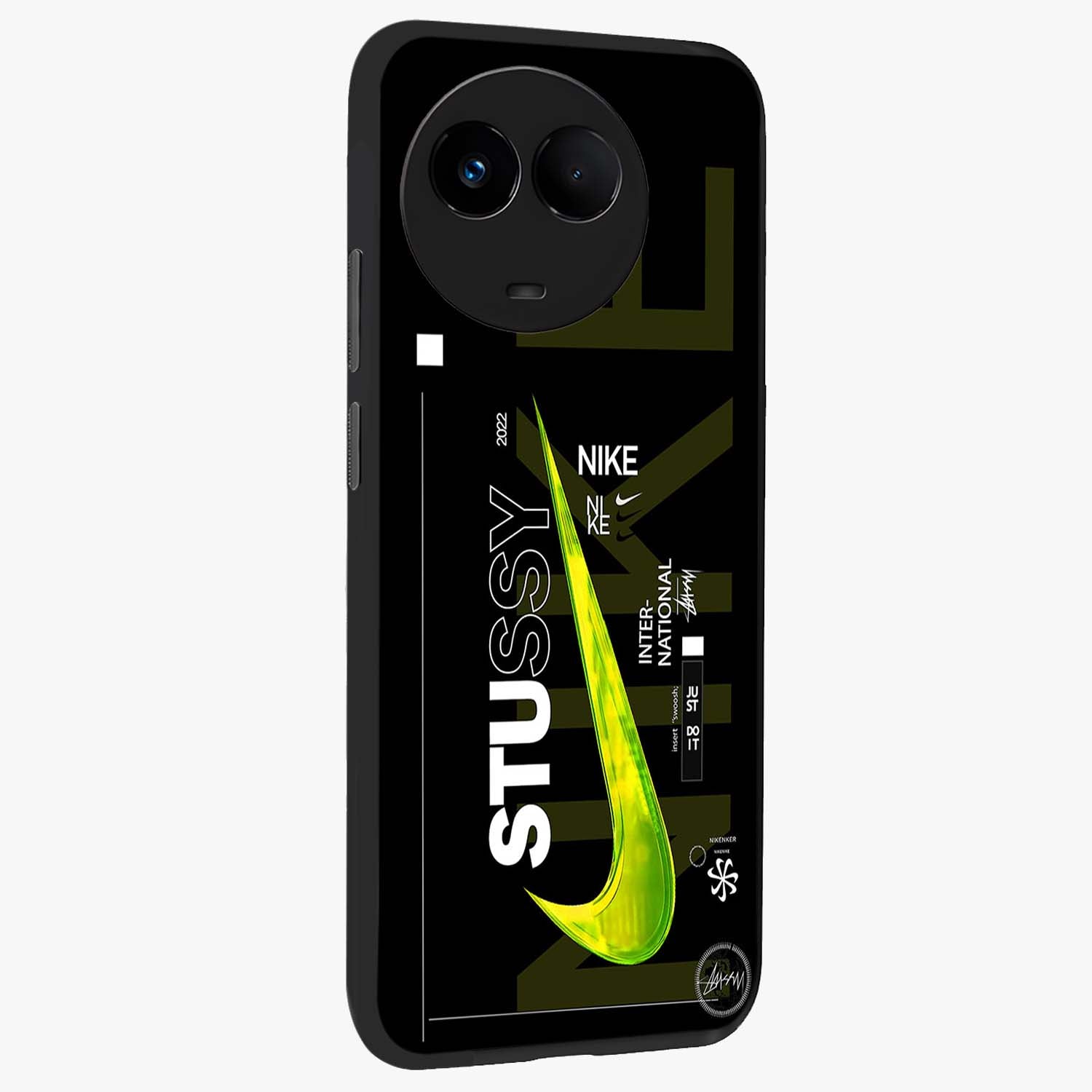 Neon Street Edition Glass Case upright view showcasing colorful neon artwork with modern street culture theme.