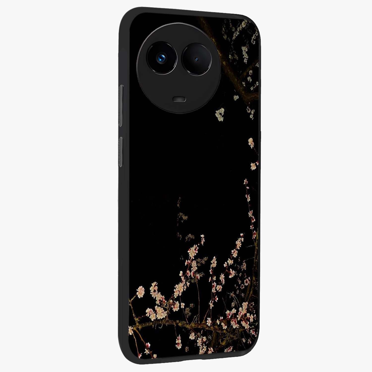 Petal Moon Light With Custom Name Glass Case upright view showcasing elegant floral moon artwork with personalized aesthetic.