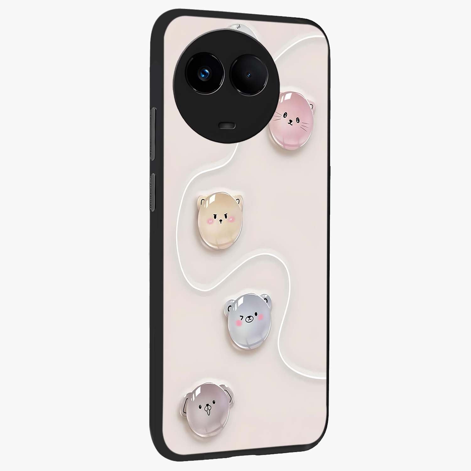 Puffy Face Parade Glass Case upright view showcasing adorable character artwork with cheerful animated theme.