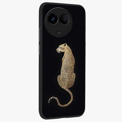 Regal Leopard Glass Case upright view showcasing striking leopard artwork with fierce wildlife theme.