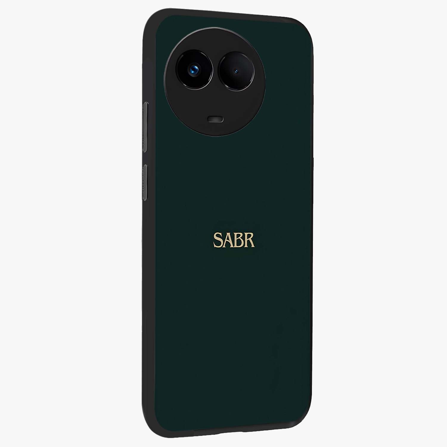 Sabr Minimal Patience Glass Case upright view showcasing calm minimalist artwork with motivational patience theme.