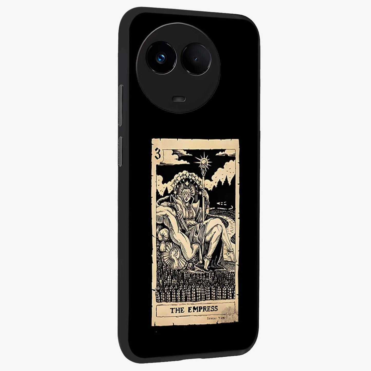 The Empress Glass Case upright view showcasing powerful empress themed artwork with luxurious artistic theme.