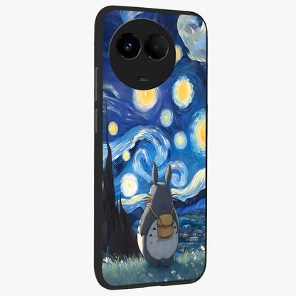 Totoro In Van Gogh Art Glass Case upright view showcasing creative character artwork with painterly artistic theme.