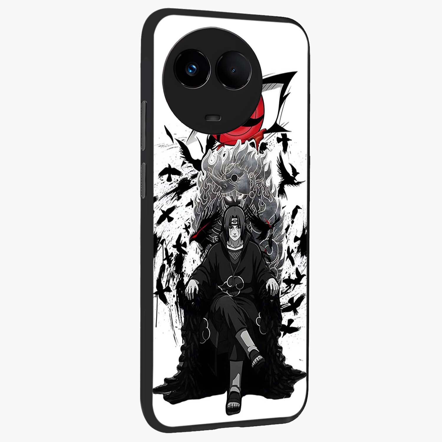 Uchiha Shadow Throne Glass Case upright view showcasing magical underwater galaxy artwork with vibrant cosmic theme.