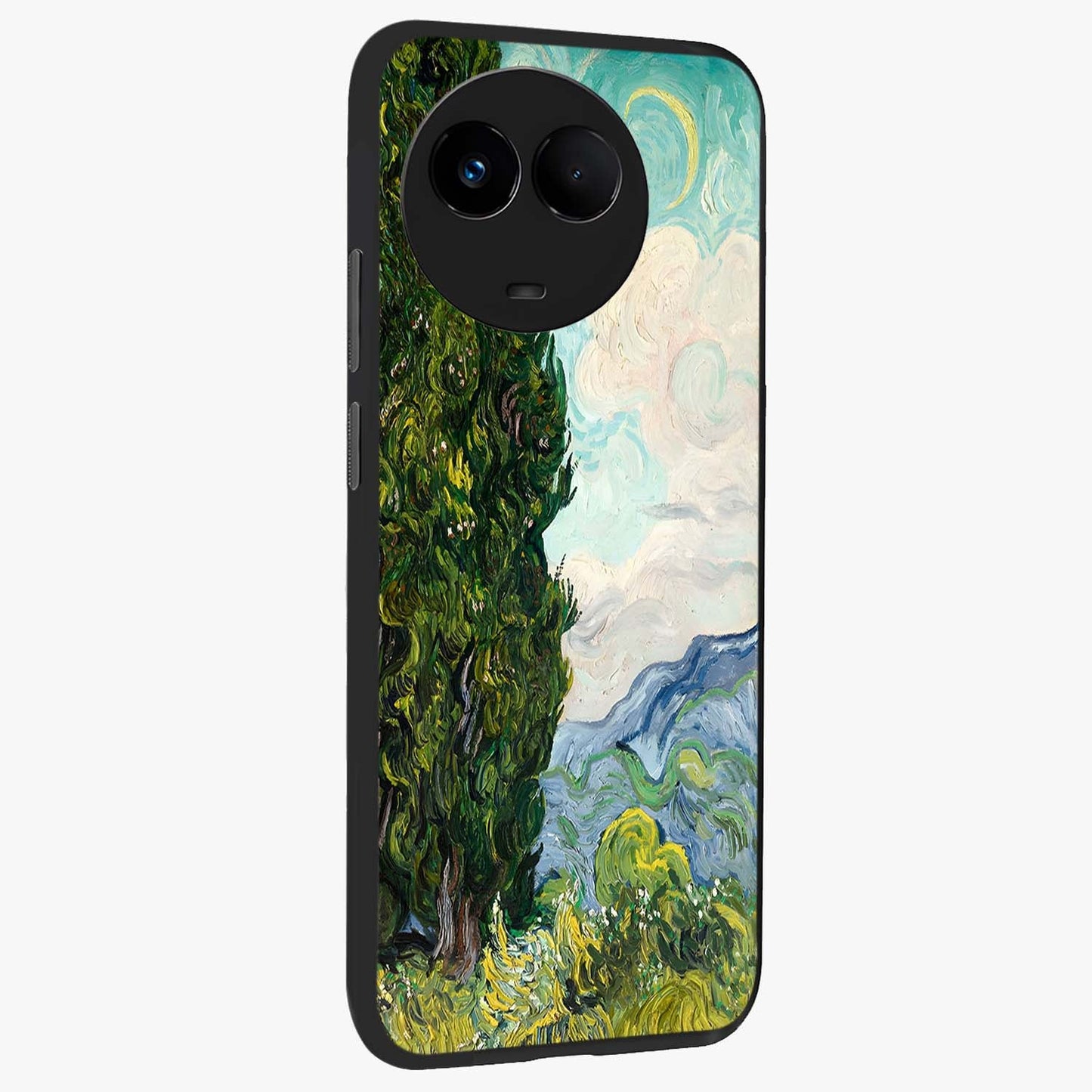 Van Gogh Vintage Art Glass Case upright view showcasing elegant vintage painting artwork with artistic heritage theme.