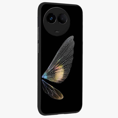 Whispers Of Wings Glass Case upright view showcasing elegant wing artwork with light airy theme.