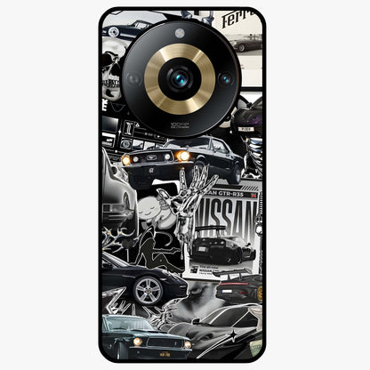 Aesthetic Dark Love Glass Case showing flat back view with dark romantic artwork and glossy glass finish.