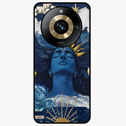 Aesthetic Lord Shiva Glass Case showing flat back view with divine Shiva artwork and glossy glass finish.