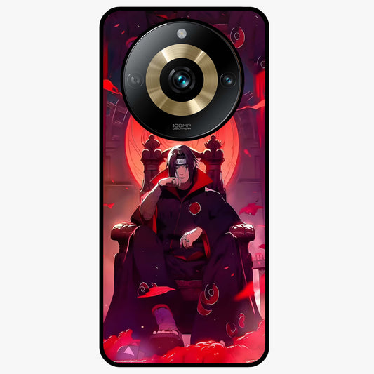 Blood Moon Sovereign Glass Case showing flat back view with mystical blood moon artwork and glossy glass finish.