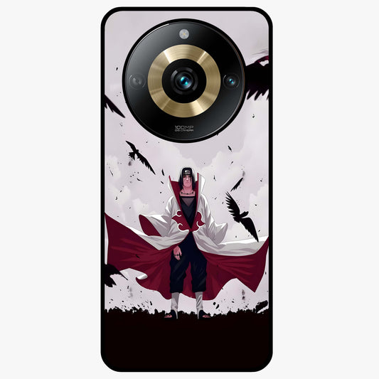 Crimson Crow Ascension Glass Case showing flat back view with mystical crow artwork and glossy glass finish.
