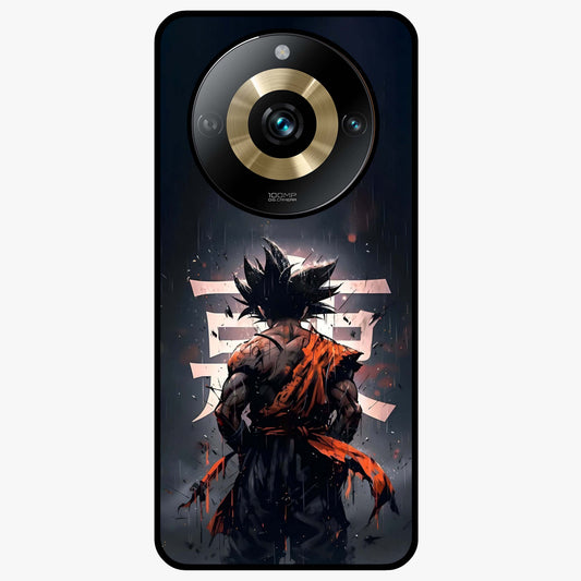 Dark Warrior In Rain Glass Case showing flat back view with warrior artwork in rainy atmosphere and glossy glass finish.