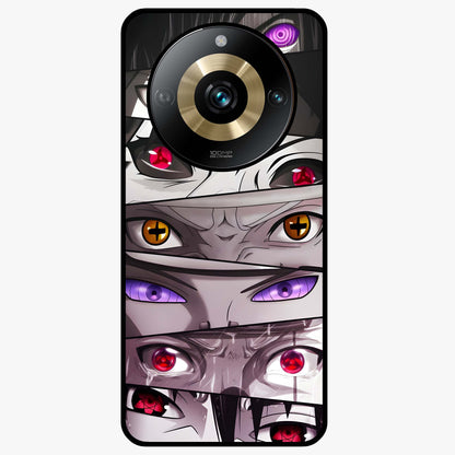 Eyes of Destiny Glass Case showing flat back view with striking eye themed artwork and glossy glass finish.