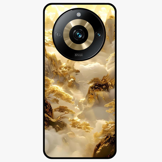 Gates Of Illumination Glass Case showing flat back view with mystical illuminated gate artwork and glossy glass finish.