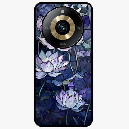Gloss Petal Rush Glass Case showing flat back view with glossy flower petal artwork and smooth glass finish.