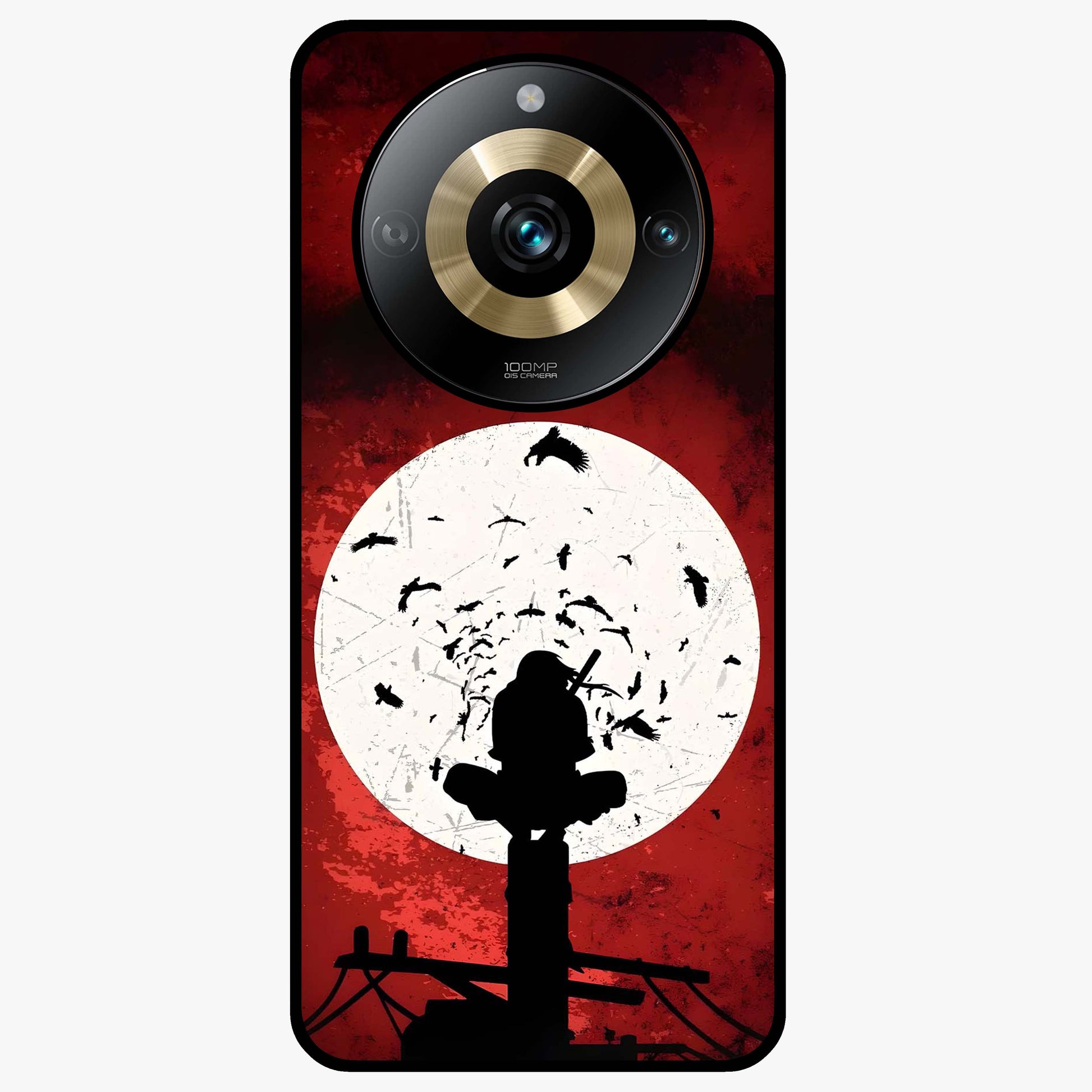 Itachi Limited Edition Naruto Anime Glass Case showing flat back view with iconic anime character artwork and glossy glass finish.