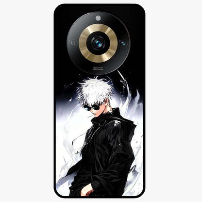 Limitless Shadow King Glass Case showing flat back view with powerful shadow warrior artwork and glossy glass finish.