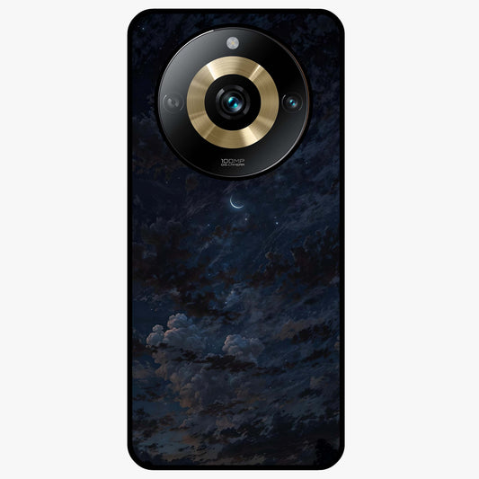 Lunar Veil Silence Glass Case showing flat back view with mystical moon veil artwork and glossy glass finish.