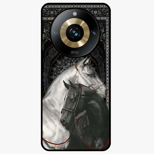 Majestic Ride Legacy Glass Case showing flat back view with powerful automotive inspired artwork and glossy glass finish.