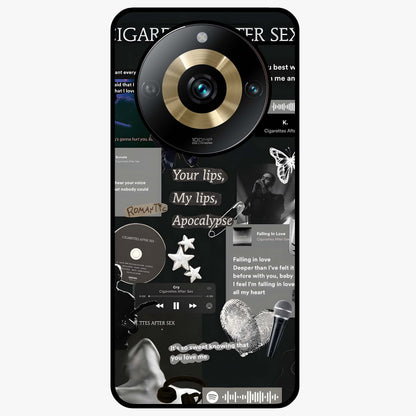 Midnight Love Echo Glass Case showing flat back view with romantic midnight themed artwork and glossy glass finish.