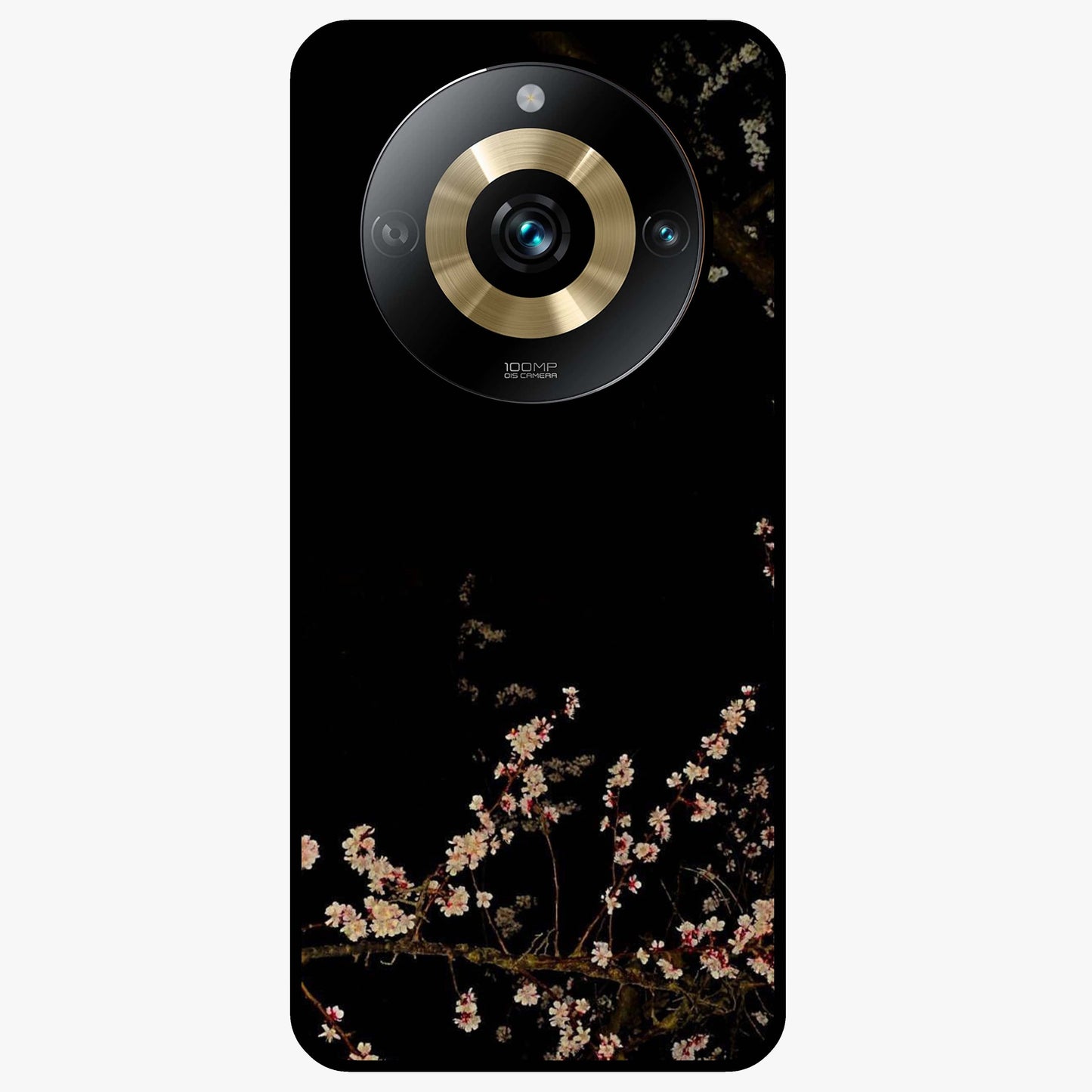 Petal Moon Light With Custom Name Glass Case showing flat back view with floral moonlight artwork and personalized name design.