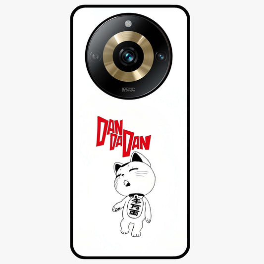 Playful Spirit Charm Glass Case showing flat back view with cheerful charm themed artwork and glossy glass finish.