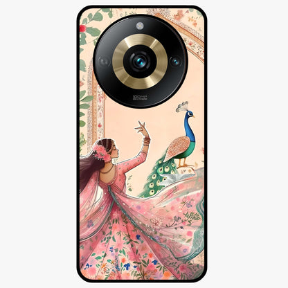 Royal Grace Muse Glass Case showing flat back view with elegant artistic artwork and glossy glass finish.
