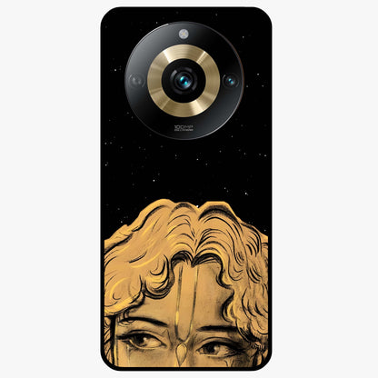 Shri Krishna Art Glass Case showing flat back view with devotional Krishna artwork and glossy glass finish.
