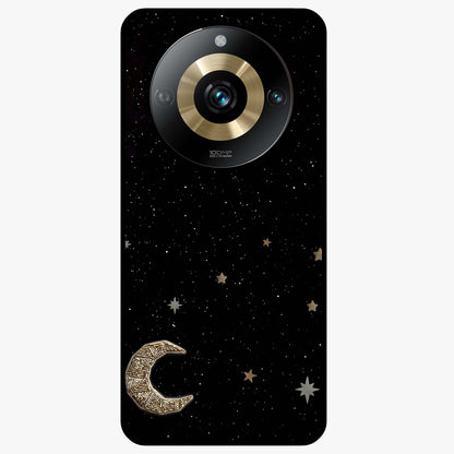 Twinkle Star With Half Moon Glass Case showing flat back view with star and half moon artwork and glossy glass finish.