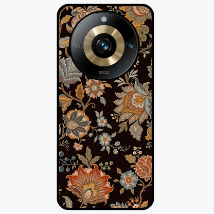 Vintage Floral Dream Glass Case showing flat back view with classic floral artwork and glossy glass finish.