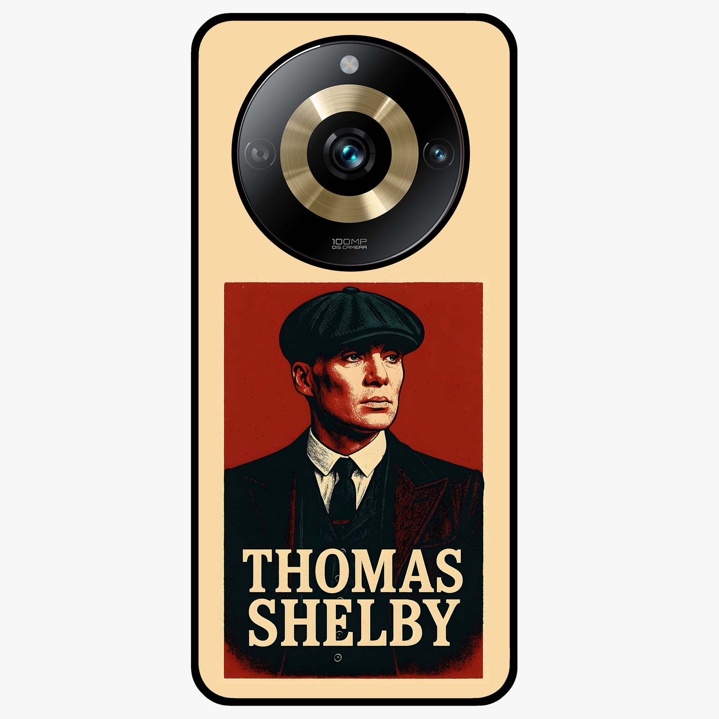Vintage Mafia Authority Glass Case showing flat back view with bold vintage mafia inspired artwork and glossy glass finish.