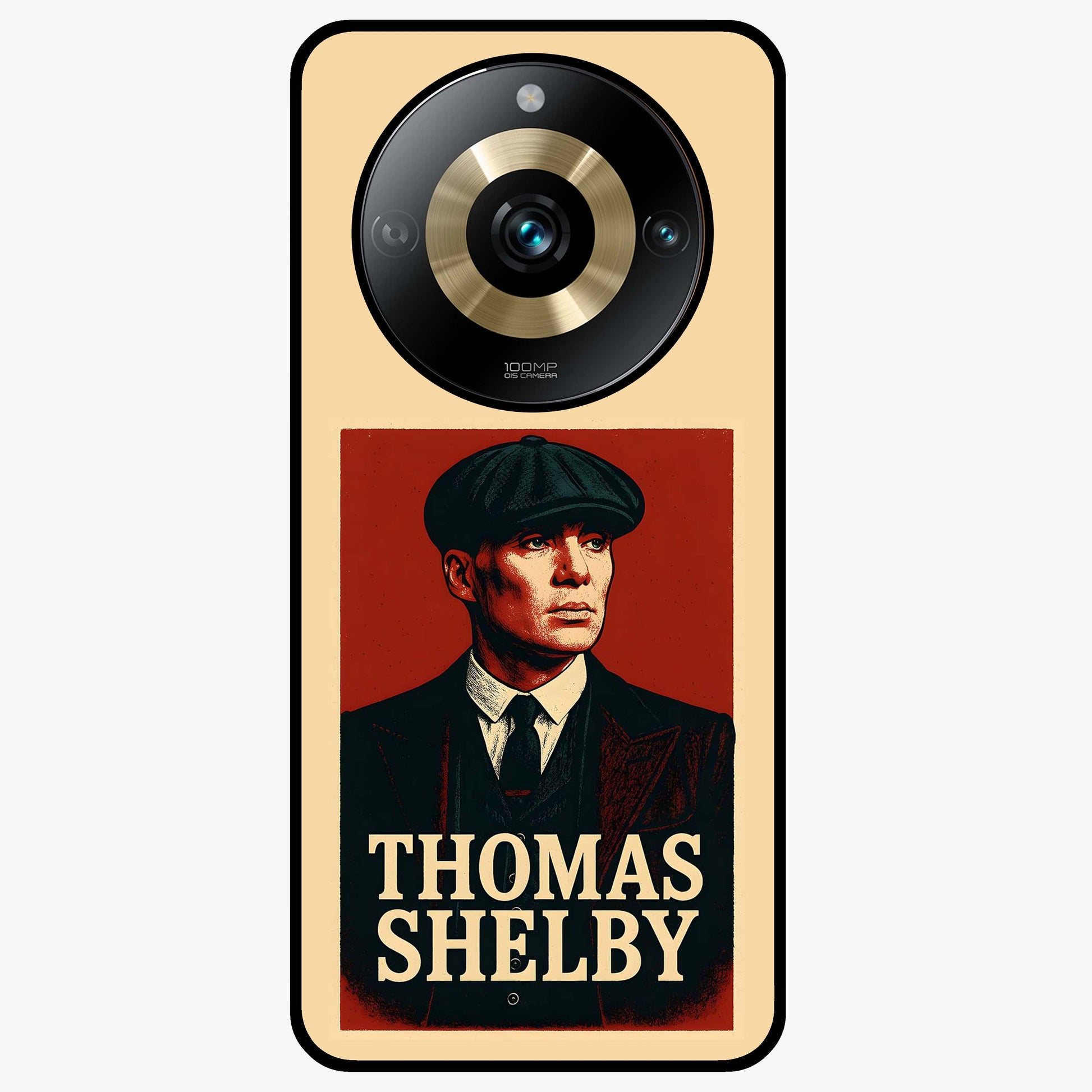 Vintage Mafia Authority Glass Case showing flat back view with bold vintage mafia inspired artwork and glossy glass finish.