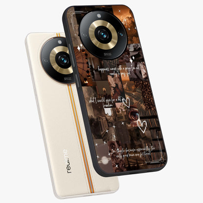 Bittersweet Aesthetic Chaos Glass Case displayed in angled mockup highlighting expressive abstract artwork and edgy aesthetic theme.