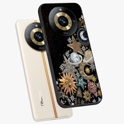 Cosmic Sparkle Dreams Glass Case displayed in angled mockup highlighting dreamy star sparkle design with celestial aesthetic.