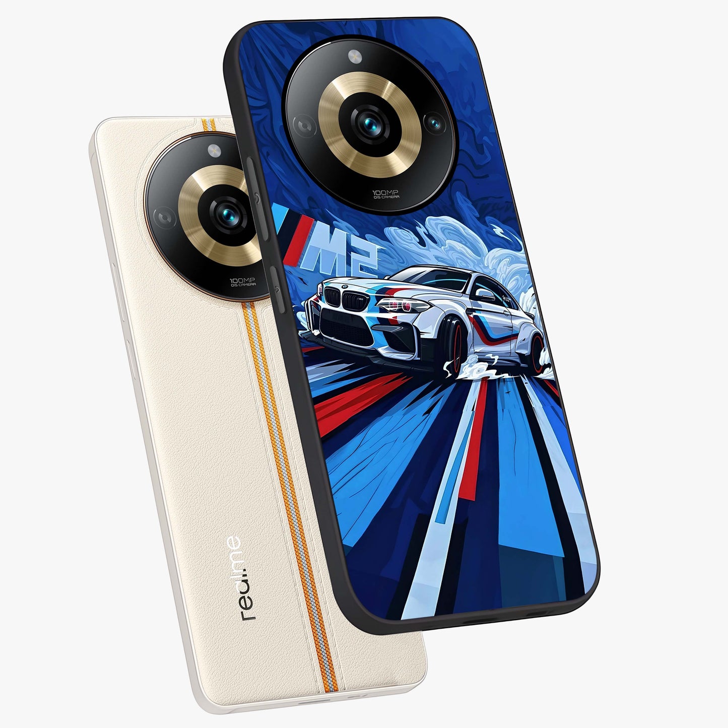 Drift Power Rush Glass Case displayed in angled mockup highlighting powerful drift car design with sporty aesthetic style.