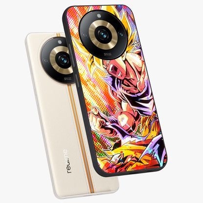 Firing Goku Glass Case displayed in angled mockup highlighting dynamic anime character design with action aesthetic.