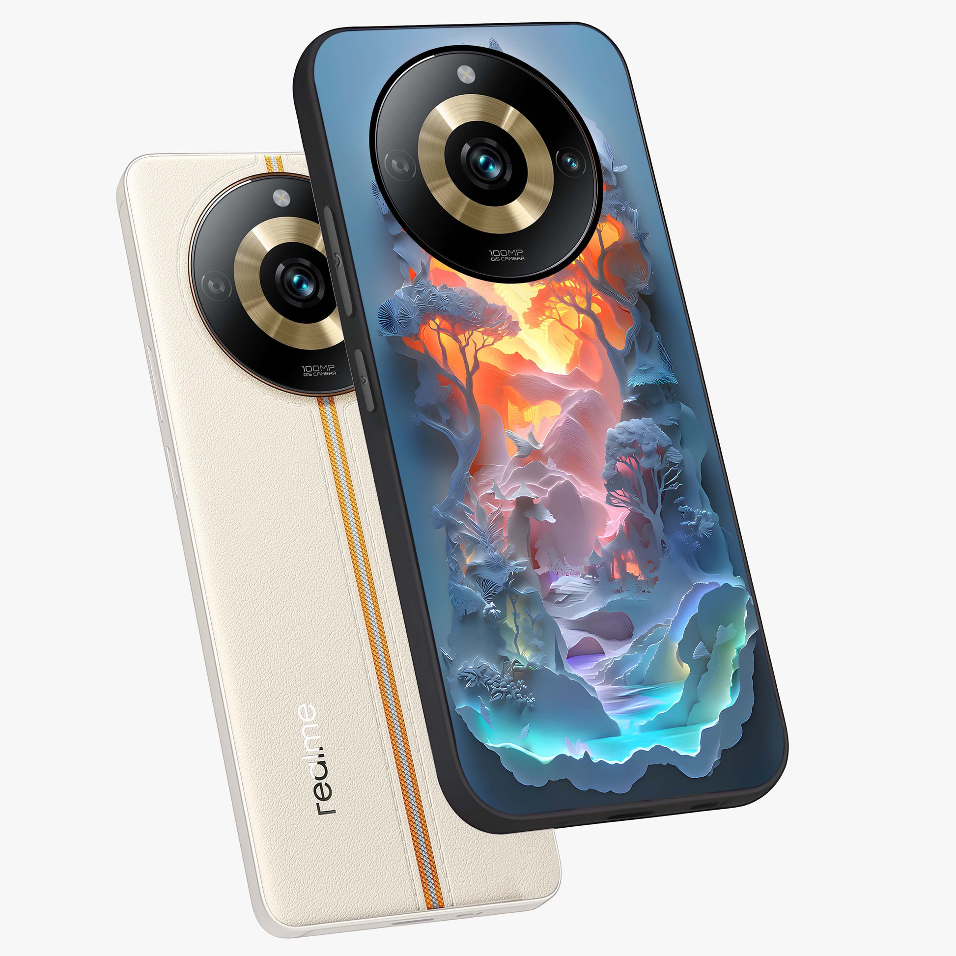 Glow Forest Portal Glass Case displayed in angled mockup highlighting mystical forest design with magical glowing aesthetic.