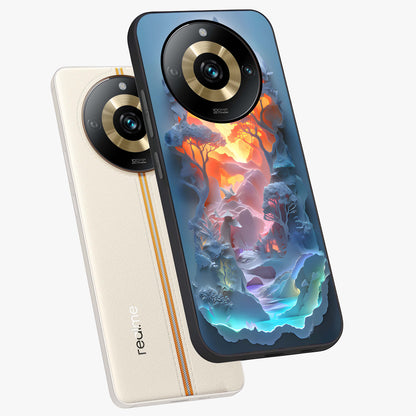 Glow Forest Portal Glass Case displayed in angled mockup highlighting mystical forest design with magical glowing aesthetic.