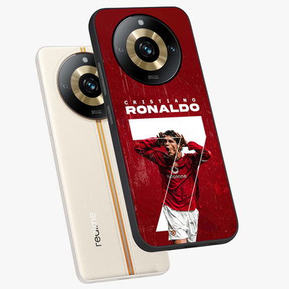 Goal Celebration Legacy Glass Case displayed in angled mockup highlighting energetic sports celebration design with bold athletic theme.