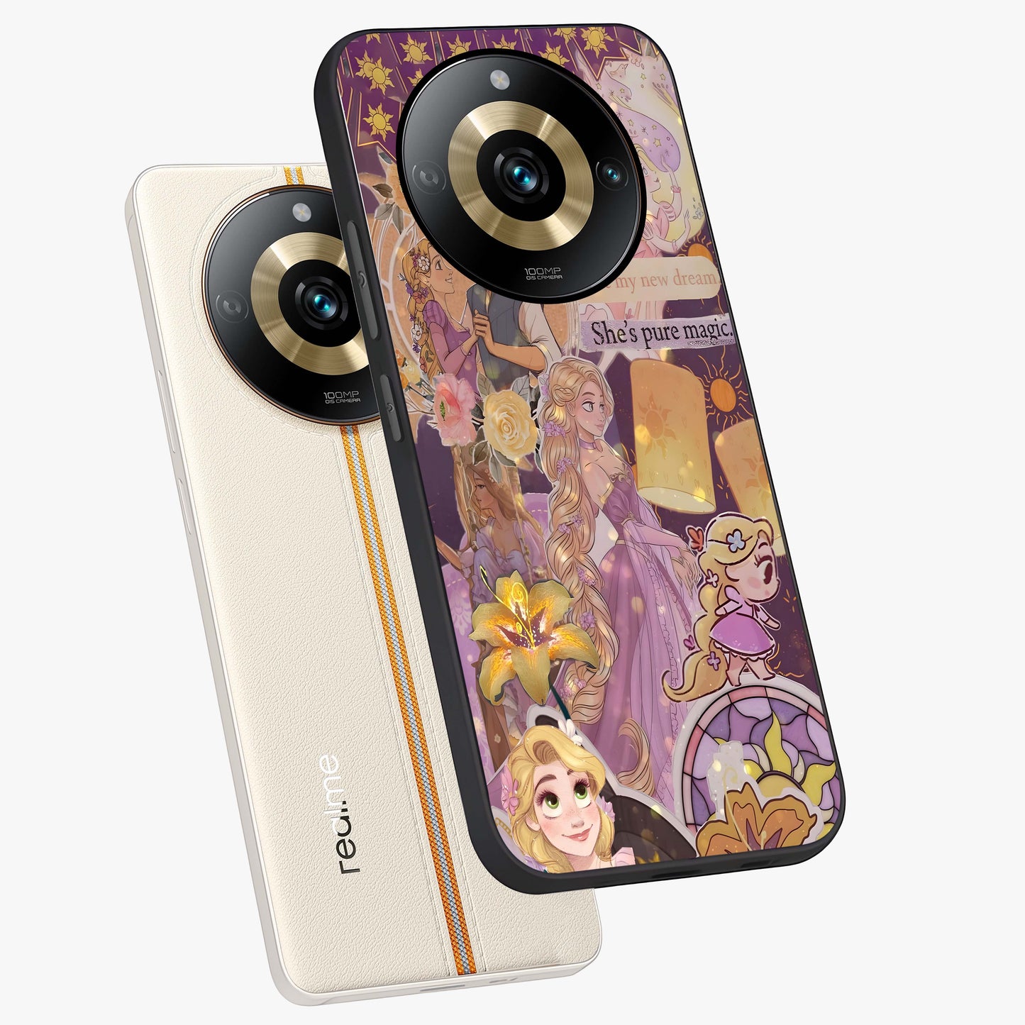 Magical Tangled Dream Glass Case displayed in angled mockup highlighting whimsical fantasy design with magical aesthetic.