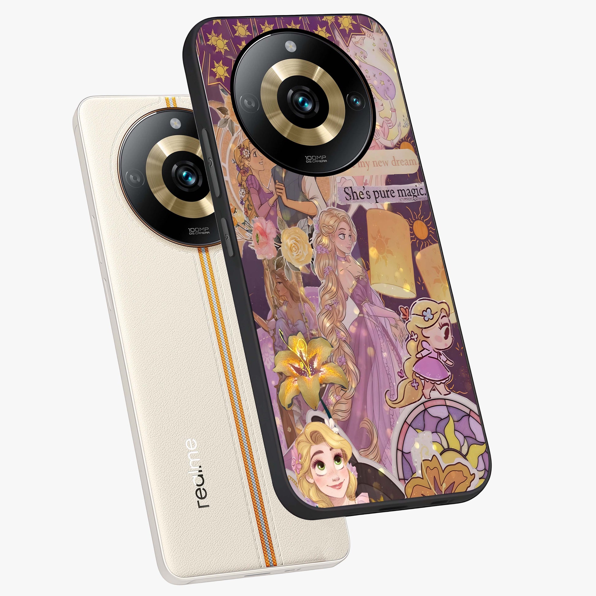 Magical Tangled Dream Glass Case displayed in angled mockup highlighting whimsical fantasy design with magical aesthetic.